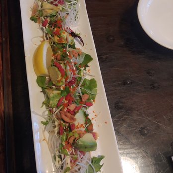Kingyo - Solomon carpacio with avocado, micro greens - Japanese Near Me - Vancouver, British Columbia Kingyo - Solomon carpacio with avocado, micro greens - Japanese Near Me - Vancouver, British Columbia