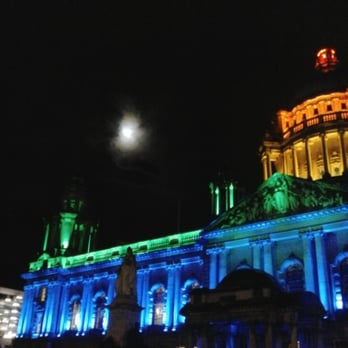 Belfast City Hall - The moon and the city hall. #LightUp - Landmarks & Historical Buildings Near Me - Belfast, BFS Belfast City Hall - The moon and the city hall. #LightUp - Landmarks & Historical Buildings Near Me - Belfast, BFS