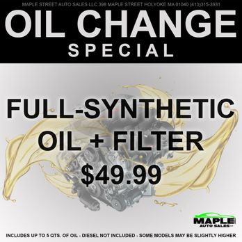 Maple Street Auto Sales - FULL-SYNTHETIC - Auto Repair Near Me - Holyoke, Massachusetts Maple Street Auto Sales - FULL-SYNTHETIC - Auto Repair Near Me - Holyoke, Massachusetts