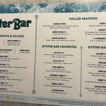 Oyster Bar - Menu April 2024 - Seafood Near Me - Sparks, Nevada Oyster Bar - Menu April 2024 - Seafood Near Me - Sparks, Nevada
