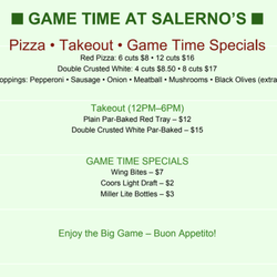 Salerno's Cafe - TAKE OUT ONLY