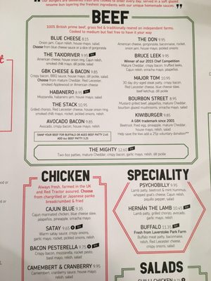 Menu photo 1 Gourmet Burger Kitchen London, XGL