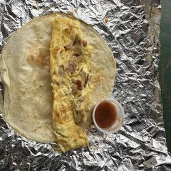 Bacon, egg, cheese taco