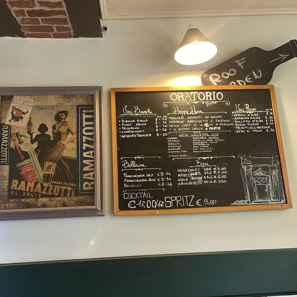 Oratorio - Wine and drinks menu. - Italian Near Me - Rome, RM Oratorio - Wine and drinks menu. - Italian Near Me - Rome, RM