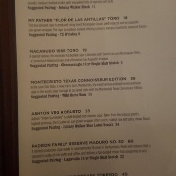 The Ranch - Cigar Menu - Steakhouses Near Me - Irving, Texas The Ranch - Cigar Menu - Steakhouses Near Me - Irving, Texas