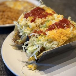 Super Mex - 2 shredded beef taco combo