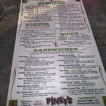 Pinky's Westside Grill - Menu - Burgers Near Me - Charlotte, North Carolina