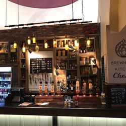 Brewhouse & Kitchen - The bar taps & handles.
