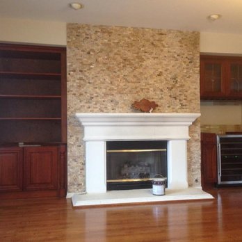 DM GC Pro - Fireplace and built-in upgrade before counters. - Cabinetry Near Me