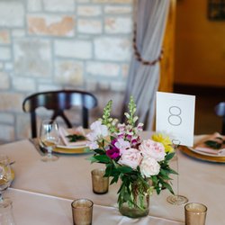 Black Petal Floral Design - People gushed over the center pieces and asked if they could take them home :)