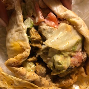 Juicy Platters - Hackensack - Chicken Pita - before the white sauce - mmmm! - Halal Near Me - Hackensack, New Jersey