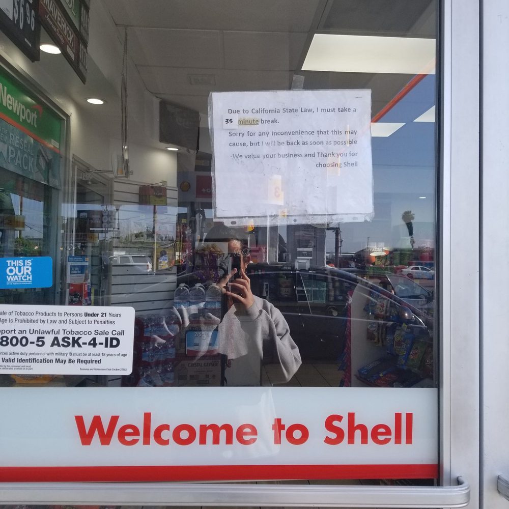 Shell - no one there to take customers.. 35 mins breaks.. wtf - Gas Stations Near Me - Long Beach, California Shell - no one there to take customers.. 35 mins breaks.. wtf - Gas Stations Near Me - Long Beach, California