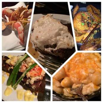Flame Steakhouse - Shrimp Cocktail, Fillet Mignon with horseradish crust, lyonnaise, lobster mac & cheese, ribeye Oscar style, cream corn & spinach - Steakhouses Near Me - Springfield, Missouri
