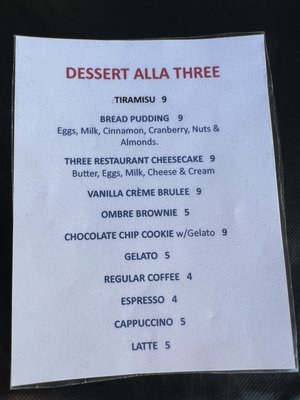 Menu photo 3 Three Italian Restaurant Fairfield, CA Menu photo 3 Three Italian Restaurant Fairfield, CA