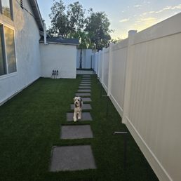 The finished side yard The finished side yard