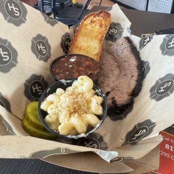 Station House BBQ - Moist Brisket with Beans and Mac and Cheese - Barbeque Near Me - Tampa, Florida Station House BBQ - Moist Brisket with Beans and Mac and Cheese - Barbeque Near Me - Tampa, Florida