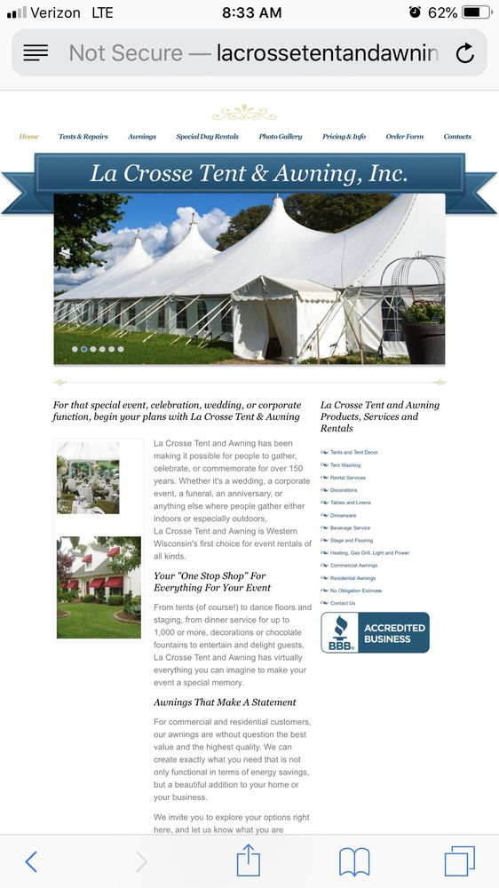 LA CROSSE TENT & AWNING Updated July 2024 2127 St, La Crosse