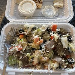 Nana's Mediterrean - Gyro rice bowl, takeout.