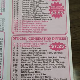 Updated prices for the specials