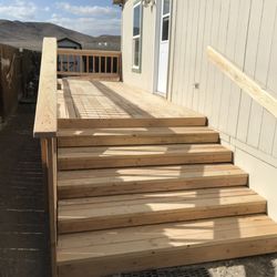 Above And Beyond Handy Man Services - Custom deck before hand burnt and stained