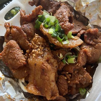 YD Togo Korean BBQ - Pork bulgogi on the side of my jumbo plate - Korean Near Me - Sacramento, California
