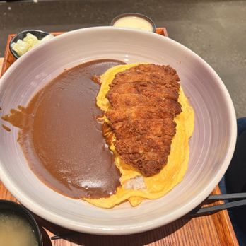 Tendon Kohaku - Tonkatsu with omurice - Japanese Near Me - Seattle, Washington Tendon Kohaku - Tonkatsu with omurice - Japanese Near Me - Seattle, Washington