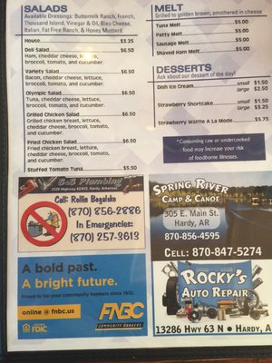 Menu photo 4 Corner Booth Hardy, AR Menu photo 4 Corner Booth Hardy, AR