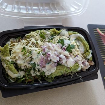 Bubbakoo's Burritos - Shredded chicken burrito bowl with guac - about 13.75 regular price. - Mexican Near Me - Orlando, Florida