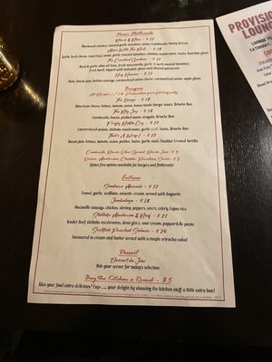 Menu photo 2 Provisions Wine Lounge Boyne City, MI