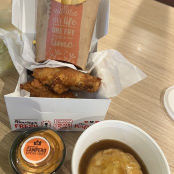 Pollo Campero - So good yucca fries and mashed potatoes and fried chicken legs - Latin American Near Me - Burbank, California