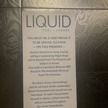 LIQUID Pool Lounge - Any lewd or lascivious behavior will result in the immediate removal from the premises. - Swimming Pools Near Me - Las Vegas, Nevada