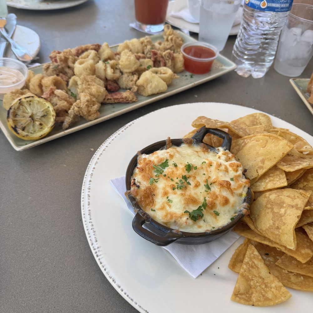 Bluewater Avalon - Calamari and crab/artichoke dip - Seafood Near Me - Avalon, California Bluewater Avalon - Calamari and crab/artichoke dip - Seafood Near Me - Avalon, California