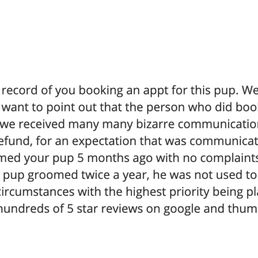 Response from business owner.
