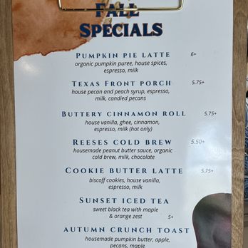 Instill Coffee - Fall menu - Coffee & Tea Near Me - Cedar Park, Texas