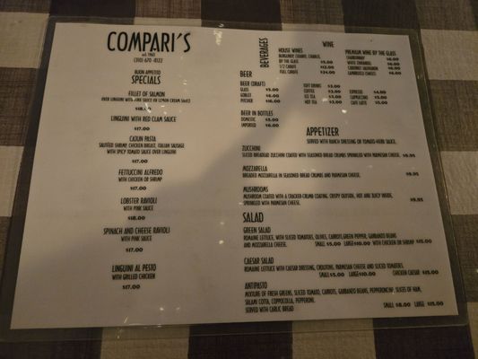 Menu photo 2 Compari's Los Angeles, CA