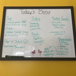 Menu: Also updated regularly - ingredients mostly donated from local farmers! Pretty freakin awesome. Menu: Also updated regularly - ingredients mostly donated from local farmers! Pretty freakin awesome.