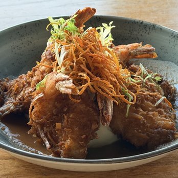 Moonraker Restaurant - Jumbo Coconut Prawn Entrée - New American Near Me - Pacifica, California