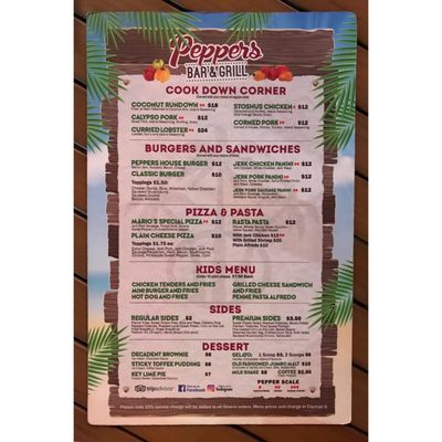 Menu photo 6 Pepper's Bar & Grill George Town, UM