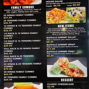 Wing Factory - Dessert, family combos and salad side of the menu with some new items featured - Chicken Wings Near Me - El Cajon, California Wing Factory - Dessert, family combos and salad side of the menu with some new items featured - Chicken Wings Near Me - El Cajon, California