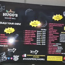 Hugo’s Mexican Grill - Grilled Chicken Grilled Shrimp Grilled Veggies Ground Beef