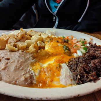Fidelos Mexican Restaurant - Our go-to: huevos rancheros w/barbacoa plate - Mexican Near Me - San Antonio, Texas