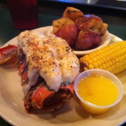 East Acre Pub and Grub - Florida Lobster, parsley potatoes n corn on the cob. All Fresh
