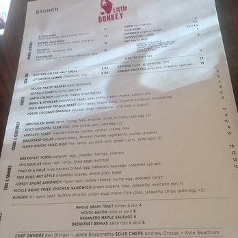 Little Donkey - Sunday brunch menu - Tapas/Small Plates Near Me - Cambridge, Massachusetts