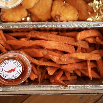 Chef On Call - Chef on Call's Sweet Potato Fries - Waterloo's Signature Sweet Potato Fries served with Side Sauce - Burgers Near Me - Waterloo, Ontario