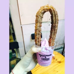 Eyescream and Churros - Taro ice cream churros
