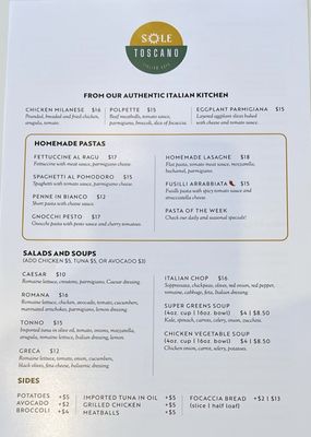 Menu photo 8 Sole Toscano Italian Cafe Irvine, CA
