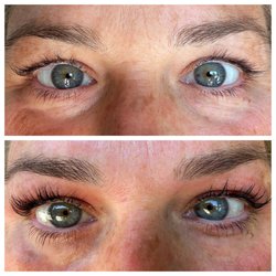 Pampered Orchid - Before & after of my lash lift & tint and eyebrow wax.