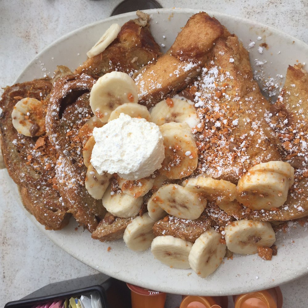 Crackers & Co Cafe - Butterfinger French Toast, tasted just as great as it looks! - American Near Me - Tempe, Arizona Crackers & Co Cafe - Butterfinger French Toast, tasted just as great as it looks! - American Near Me - Tempe, Arizona