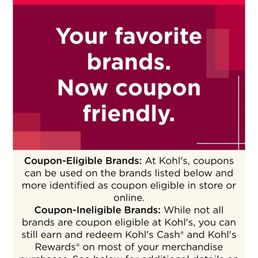 The entirety of Kohls disclosures on coupon ineligible products