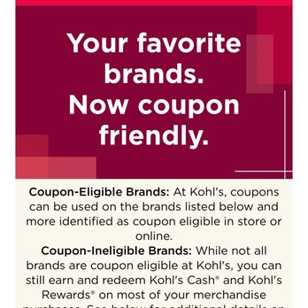 Kohl's - The entirety of Kohls disclosures on coupon ineligible products - Department Stores Near Me - ANTELOPE, California